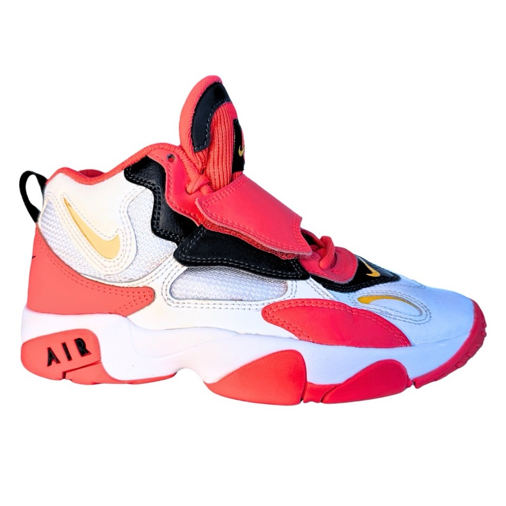 EUC Nike Air Max Speed Turf in Red Orbit Kid sz 5 Laces Velcro White